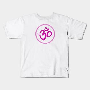 Spiritual Om Yoga Purple Meditation Symbol Kids T-Shirt